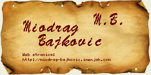 Miodrag Bajković vizit kartica